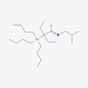 molecular formula C22H47NSn B14588407 (1E)-2-Ethyl-N-(2-methylpropyl)-2-(tributylstannyl)butan-1-imine CAS No. 61385-75-9