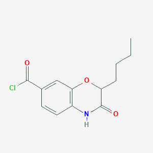 molecular formula C13H14ClNO3 B14588423 2-Butyl-3-oxo-3,4-dihydro-2H-1,4-benzoxazine-7-carbonyl chloride CAS No. 61545-85-5