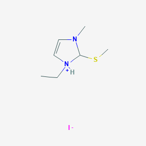 molecular formula C7H15IN2S B14588429 1-Ethyl-3-methyl-2-(methylsulfanyl)-2,3-dihydro-1H-imidazol-1-ium iodide CAS No. 61640-37-7