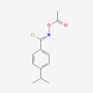 molecular formula C12H14ClNO2 B14588468 N-(Acetyloxy)-4-(propan-2-yl)benzene-1-carboximidoyl chloride CAS No. 61101-61-9