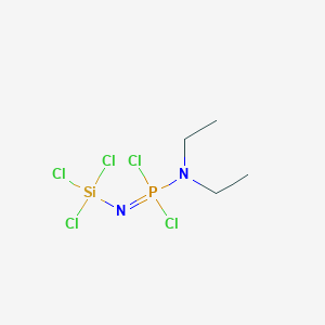 molecular formula C4H10Cl5N2PSi B14588475 N,N-Diethyl-N'-(trichlorosilyl)phosphoramidimidic dichloride CAS No. 61499-72-7