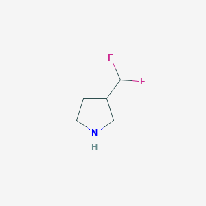 molecular formula C5H9F2N B1458849 3-(二氟甲基)吡咯烷 CAS No. 1376435-67-4