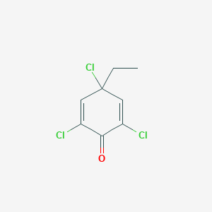 molecular formula C8H7Cl3O B14588491 2,4,6-Trichloro-4-ethylcyclohexa-2,5-dien-1-one CAS No. 61305-71-3