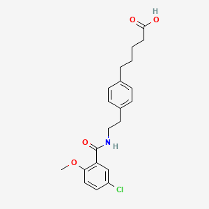 5-{4-[2-(5-Chloro-2-methoxybenzamido)ethyl]phenyl}pentanoic acid