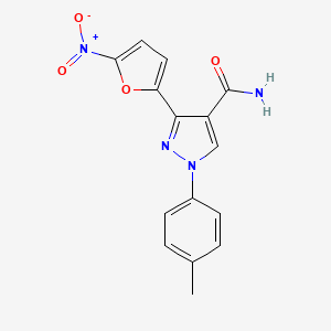 1-(4-Methylphenyl)-3-(5-nitrofuran-2-yl)-1H-pyrazole-4-carboxamide