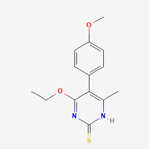 molecular formula C14H16N2O2S B14588543 4-ethoxy-5-(4-methoxyphenyl)-6-methyl-1H-pyrimidine-2-thione CAS No. 61539-13-7