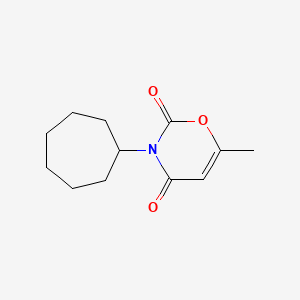 molecular formula C12H17NO3 B14588550 2H-1,3-Oxazine-2,4(3H)-dione, 3-cycloheptyl-6-methyl- CAS No. 61386-79-6