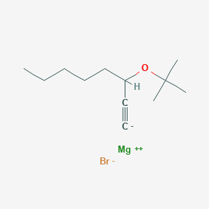 molecular formula C12H21BrMgO B14588562 magnesium;3-[(2-methylpropan-2-yl)oxy]oct-1-yne;bromide CAS No. 61307-42-4