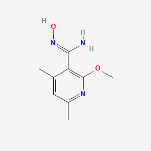 molecular formula C9H13N3O2 B1458860 N'-羟基-2-甲氧基-4,6-二甲基吡啶-3-羧酰胺 CAS No. 1251436-62-0