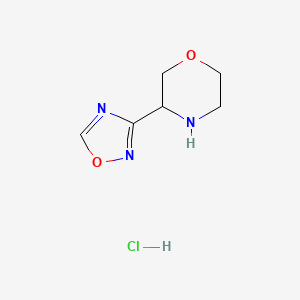 molecular formula C6H10ClN3O2 B1458866 3-(1,2,4-恶二唑-3-基)吗啉盐酸盐 CAS No. 1423805-98-4