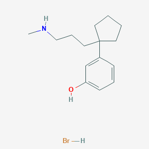 molecular formula C15H24BrNO B14588669 3-[1-[3-(Methylamino)propyl]cyclopentyl]phenol;hydrobromide CAS No. 61321-52-6