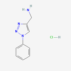 molecular formula C9H11ClN4 B1458867 (1-苯基-1H-1,2,3-三唑-4-基)甲胺盐酸盐 CAS No. 1384431-41-7