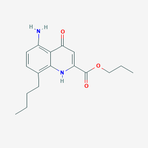 molecular formula C17H22N2O3 B14588679 Propyl 5-amino-8-butyl-4-oxo-1,4-dihydroquinoline-2-carboxylate CAS No. 61644-30-2