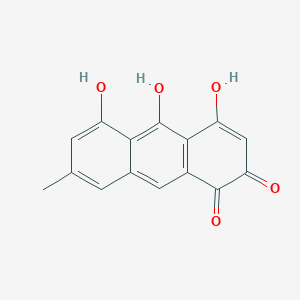 molecular formula C15H10O5 B14588688 1,4-Anthracenedione, 2,5,10-trihydroxy-7-methyl- CAS No. 61281-22-9