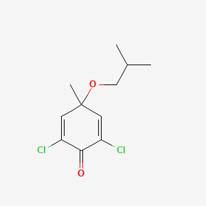 molecular formula C11H14Cl2O2 B14588742 2,6-Dichloro-4-methyl-4-(2-methylpropoxy)cyclohexa-2,5-dien-1-one CAS No. 61306-44-3