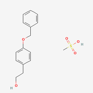 molecular formula C16H20O5S B14588762 Methanesulfonic acid--2-[4-(benzyloxy)phenyl]ethan-1-ol (1/1) CAS No. 61439-60-9