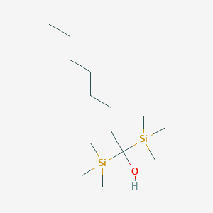 molecular formula C14H34OSi2 B14588792 1,1-Bis(trimethylsilyl)octan-1-OL CAS No. 61289-37-0