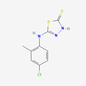 molecular formula C9H8ClN3S2 B14588800 1,3,4-Thiadiazole-2(3H)-thione, 5-[(4-chloro-2-methylphenyl)amino]- CAS No. 61335-31-7