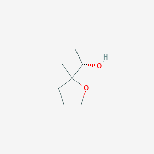 molecular formula C7H14O2 B1458882 (1S)-1-(2-甲基氧杂环-2-基)乙烷-1-醇 CAS No. 1423043-71-3