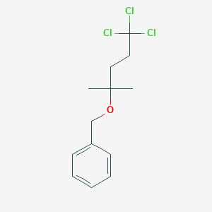 molecular formula C13H17Cl3O B14588824 {[(5,5,5-Trichloro-2-methylpentan-2-yl)oxy]methyl}benzene CAS No. 61446-91-1