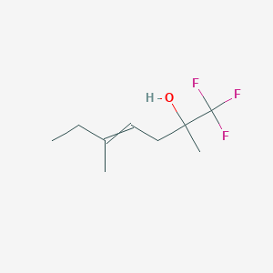 molecular formula C9H15F3O B14588866 1,1,1-Trifluoro-2,5-dimethylhept-4-en-2-ol CAS No. 61107-55-9