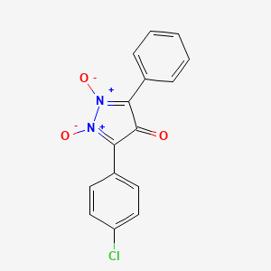 4H-Pyrazol-4-one, 3-(4-chlorophenyl)-5-phenyl-, 1,2-dioxide