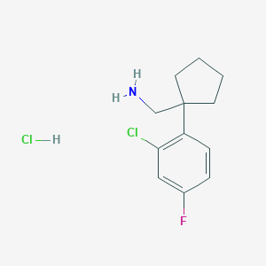 molecular formula C12H16Cl2FN B1458896 盐酸1-(2-氯-4-氟苯基)环戊烷甲胺 CAS No. 1803599-93-0