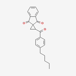 molecular formula C23H22O3 B14588962 2-(4-Pentylbenzoyl)spiro[cyclopropane-1,2'-indene]-1',3'-dione CAS No. 61124-67-2