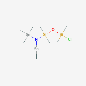 molecular formula C10H30ClNOSi2Sn2 B14588976 3-Chloro-1,1,3,3-tetramethyl-N,N-bis(trimethylstannyl)disiloxan-1-amine CAS No. 61509-94-2