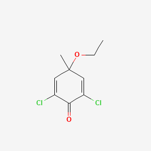 molecular formula C9H10Cl2O2 B14589008 2,6-Dichloro-4-ethoxy-4-methylcyclohexa-2,5-dien-1-one CAS No. 61306-42-1