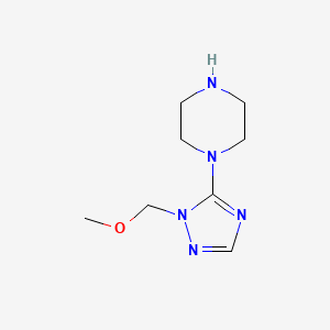 molecular formula C8H15N5O B1458901 1-[1-(甲氧甲基)-1H-1,2,4-三唑-5-基]哌嗪 CAS No. 1630763-45-9