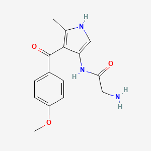 molecular formula C15H17N3O3 B14589017 N-[4-(4-Methoxybenzoyl)-5-methyl-1H-pyrrol-3-yl]glycinamide CAS No. 61151-72-2