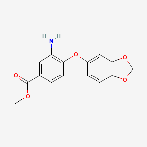 molecular formula C15H13NO5 B1458904 Methyl 3-amino-4-(1,3-benzodioxol-5-yloxy)benzoate CAS No. 1281255-16-0