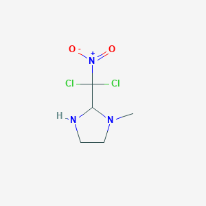 molecular formula C5H9Cl2N3O2 B14589047 2-[Dichloro(nitro)methyl]-1-methylimidazolidine CAS No. 61164-45-2