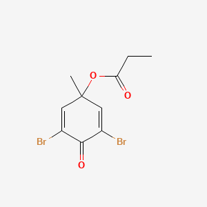 molecular formula C10H10Br2O3 B14589061 3,5-Dibromo-1-methyl-4-oxocyclohexa-2,5-dien-1-yl propanoate CAS No. 61305-58-6