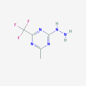 molecular formula C5H6F3N5 B14589072 2-Hydrazinyl-4-methyl-6-(trifluoromethyl)-1,3,5-triazine CAS No. 61082-30-2