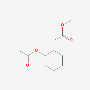 molecular formula C11H18O4 B14589121 Cyclohexaneacetic acid, 2-(acetyloxy)-, methyl ester CAS No. 61402-59-3