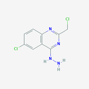 molecular formula C9H8Cl2N4 B14589125 6-Chloro-2-(chloromethyl)-4-hydrazinylquinazoline CAS No. 61164-84-9