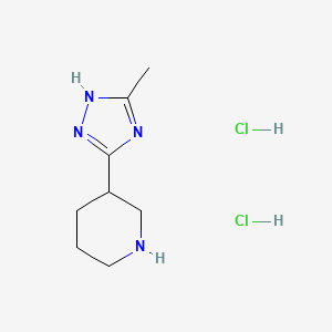 molecular formula C8H16Cl2N4 B1458913 3-(3-Methyl-1H-1,2,4-triazol-5-yl)piperidine dihydrochloride CAS No. 1609402-84-7