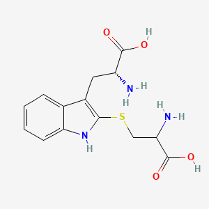 molecular formula C14H17N3O4S B14589141 2-[(2-Amino-2-carboxyethyl)sulfanyl]-D-tryptophan CAS No. 61348-31-0