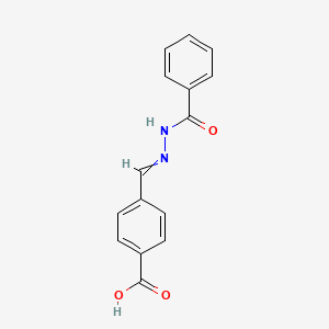 molecular formula C15H12N2O3 B14589167 Benzoic acid, 4-[(benzoylhydrazono)methyl]- CAS No. 61471-41-8