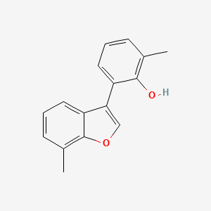 molecular formula C16H14O2 B14589183 2-Methyl-6-(7-methyl-1-benzofuran-3-yl)phenol CAS No. 61551-51-7