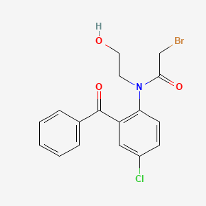 molecular formula C17H15BrClNO3 B14589243 Acetamide, N-(2-benzoyl-4-chlorophenyl)-2-bromo-N-(2-hydroxyethyl)- CAS No. 61554-05-0