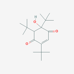 molecular formula C18H30O3 B14589244 2,5,6-Tri-tert-butyl-5-hydroxycyclohex-2-ene-1,4-dione CAS No. 61077-28-9