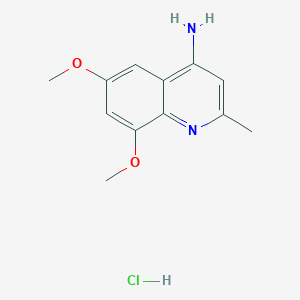 molecular formula C12H15ClN2O2 B1458925 6,8-二甲氧基-2-甲基喹啉-4-胺盐酸盐 CAS No. 1984136-61-9