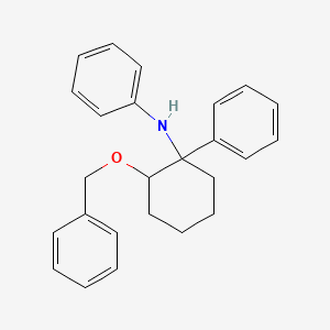 molecular formula C25H27NO B14589292 Benzenamine, N-[1-phenyl-2-(phenylmethoxy)cyclohexyl]- CAS No. 61568-23-8