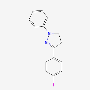 molecular formula C15H13IN2 B14589322 3-(4-Iodophenyl)-1-phenyl-4,5-dihydro-1H-pyrazole CAS No. 61447-58-3