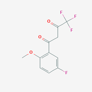 B1458935 4,4,4-Trifluoro-1-(5-fluoro-2-methoxyphenyl)butane-1,3-dione CAS No. 1202030-54-3