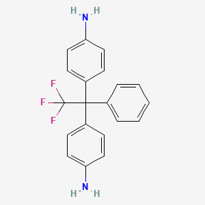 molecular formula C20H17F3N2 B14589365 Benzenamine, 4,4'-(2,2,2-trifluoro-1-phenylethylidene)bis- CAS No. 61204-04-4