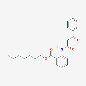 molecular formula C23H27NO4 B14589373 Benzoic acid, 2-[(1,3-dioxo-3-phenylpropyl)amino]-, heptyl ester CAS No. 61580-31-2